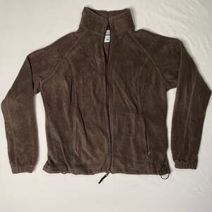 Columbia Women’s XL Brown Fleece Jacket Full Zip Zip Repair Needed
